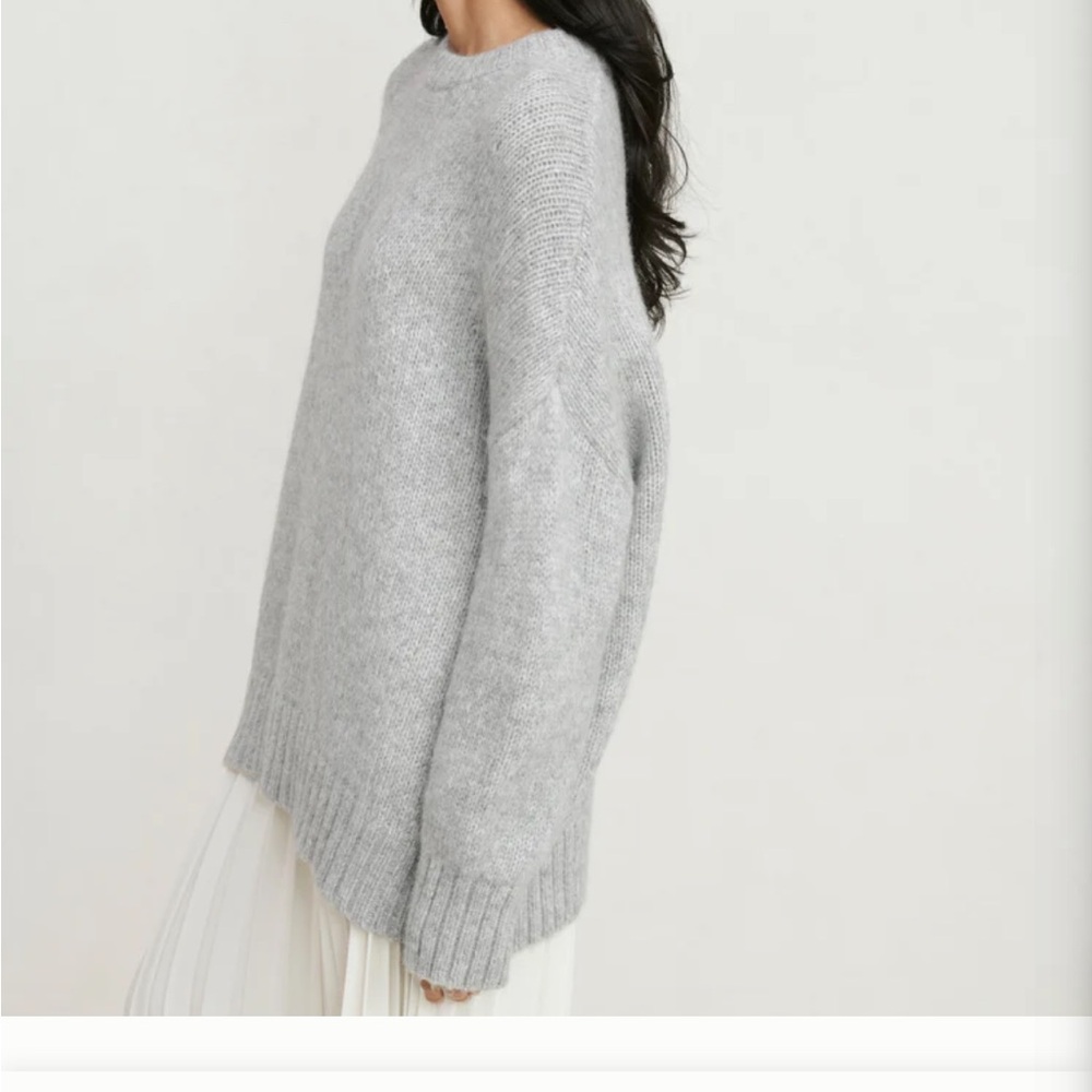 Jenni Kayne Alpaca Cocoon Crewneck Light Gray Sweater